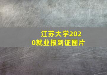 江苏大学2020就业报到证图片