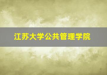 江苏大学公共管理学院