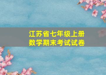 江苏省七年级上册数学期末考试试卷