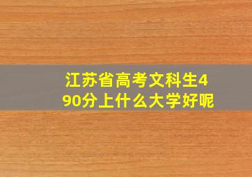 江苏省高考文科生490分上什么大学好呢