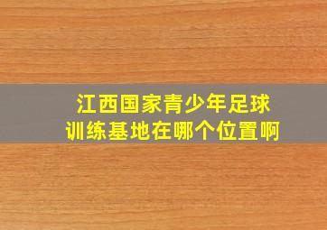 江西国家青少年足球训练基地在哪个位置啊