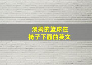 汤姆的篮球在椅子下面的英文