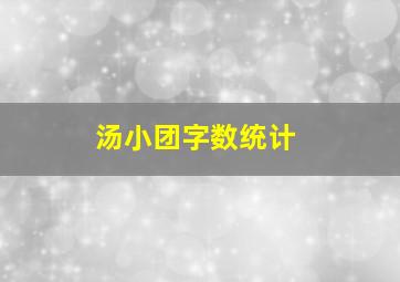 汤小团字数统计