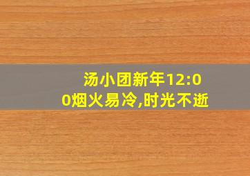 汤小团新年12:00烟火易冷,时光不逝