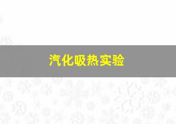 汽化吸热实验