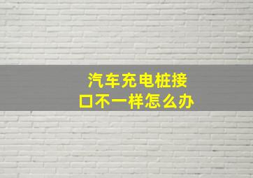 汽车充电桩接口不一样怎么办