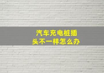 汽车充电桩插头不一样怎么办