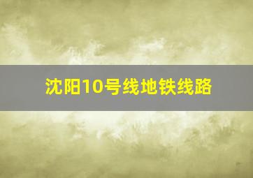 沈阳10号线地铁线路