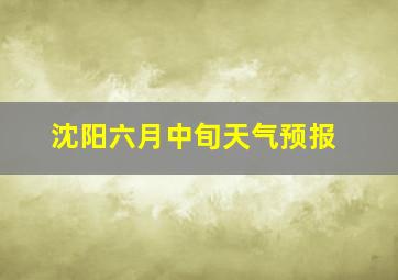 沈阳六月中旬天气预报