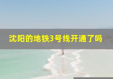 沈阳的地铁3号线开通了吗