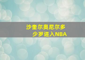 沙奎尔奥尼尔多少岁进入NBA