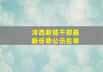 沣西新城干部最新任命公示名单