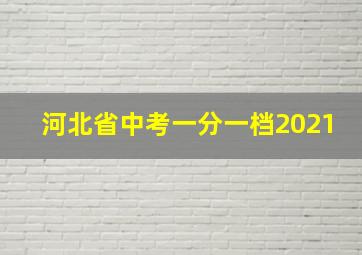 河北省中考一分一档2021