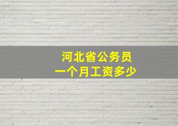 河北省公务员一个月工资多少