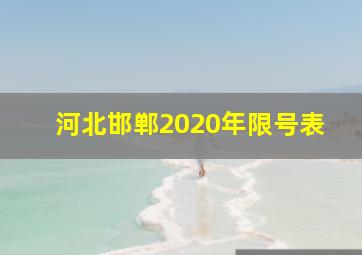 河北邯郸2020年限号表