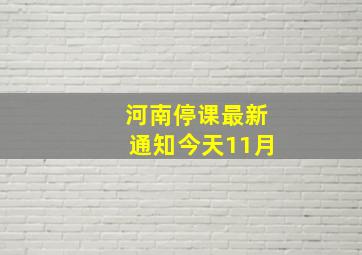 河南停课最新通知今天11月