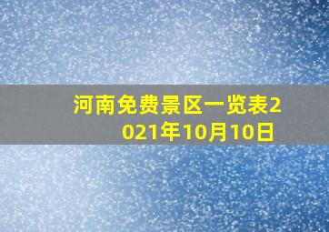 河南免费景区一览表2021年10月10日