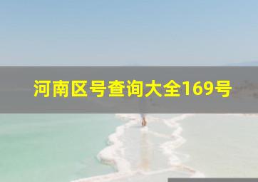 河南区号查询大全169号