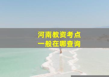 河南教资考点一般在哪查询