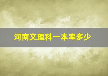 河南文理科一本率多少