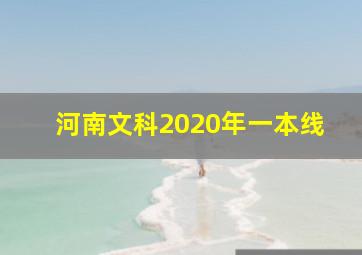 河南文科2020年一本线