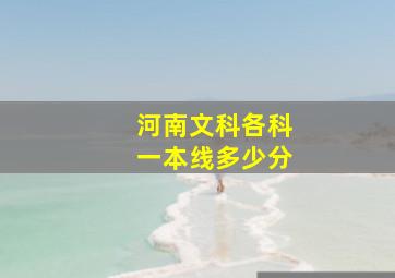 河南文科各科一本线多少分