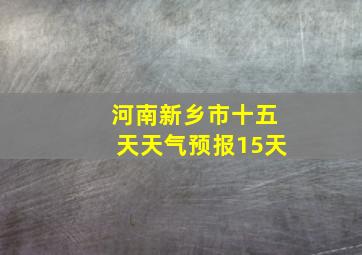 河南新乡市十五天天气预报15天