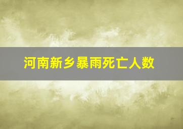 河南新乡暴雨死亡人数