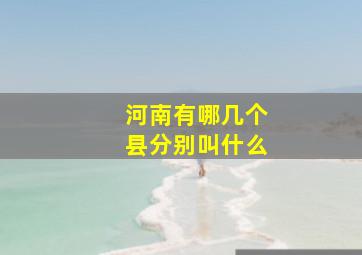 河南有哪几个县分别叫什么