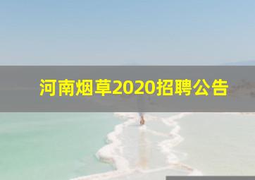 河南烟草2020招聘公告