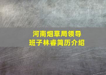 河南烟草局领导班子林睿简历介绍