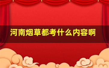 河南烟草都考什么内容啊