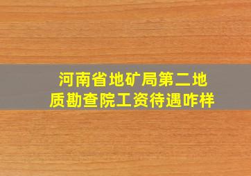 河南省地矿局第二地质勘查院工资待遇咋样