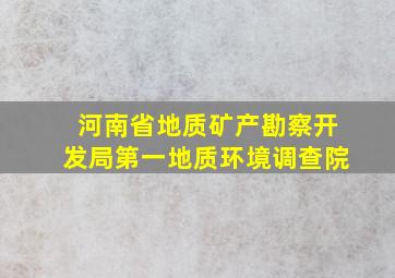 河南省地质矿产勘察开发局第一地质环境调查院