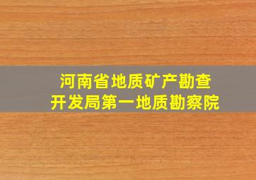 河南省地质矿产勘查开发局第一地质勘察院