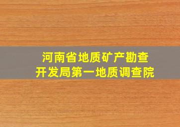 河南省地质矿产勘查开发局第一地质调查院