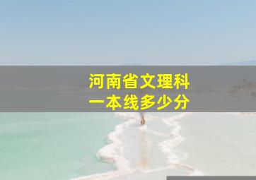 河南省文理科一本线多少分