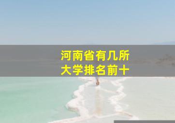 河南省有几所大学排名前十