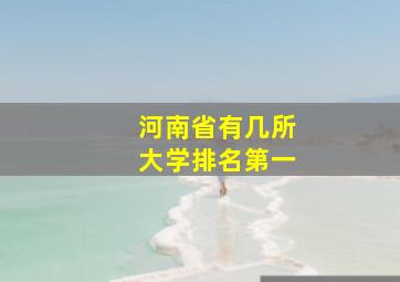 河南省有几所大学排名第一