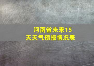 河南省未来15天天气预报情况表