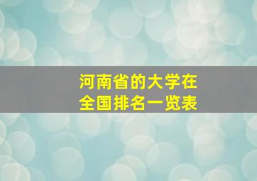 河南省的大学在全国排名一览表