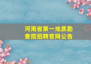 河南省第一地质勘查院招聘官网公告