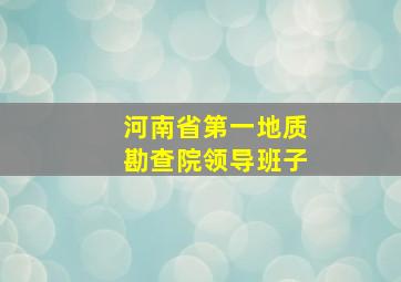 河南省第一地质勘查院领导班子