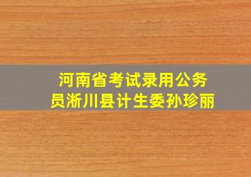 河南省考试录用公务员淅川县计生委孙珍丽