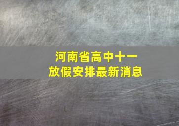 河南省高中十一放假安排最新消息