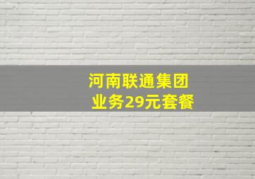 河南联通集团业务29元套餐