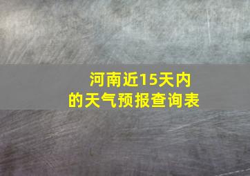 河南近15天内的天气预报查询表