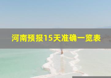 河南预报15天准确一览表