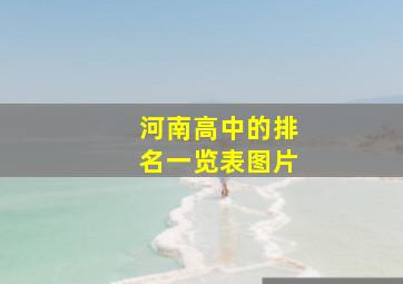 河南高中的排名一览表图片