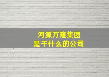 河源万隆集团是干什么的公司